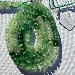 Zambian Emerald Bead Strand Ombré - 107 carats 5mm 17.5”